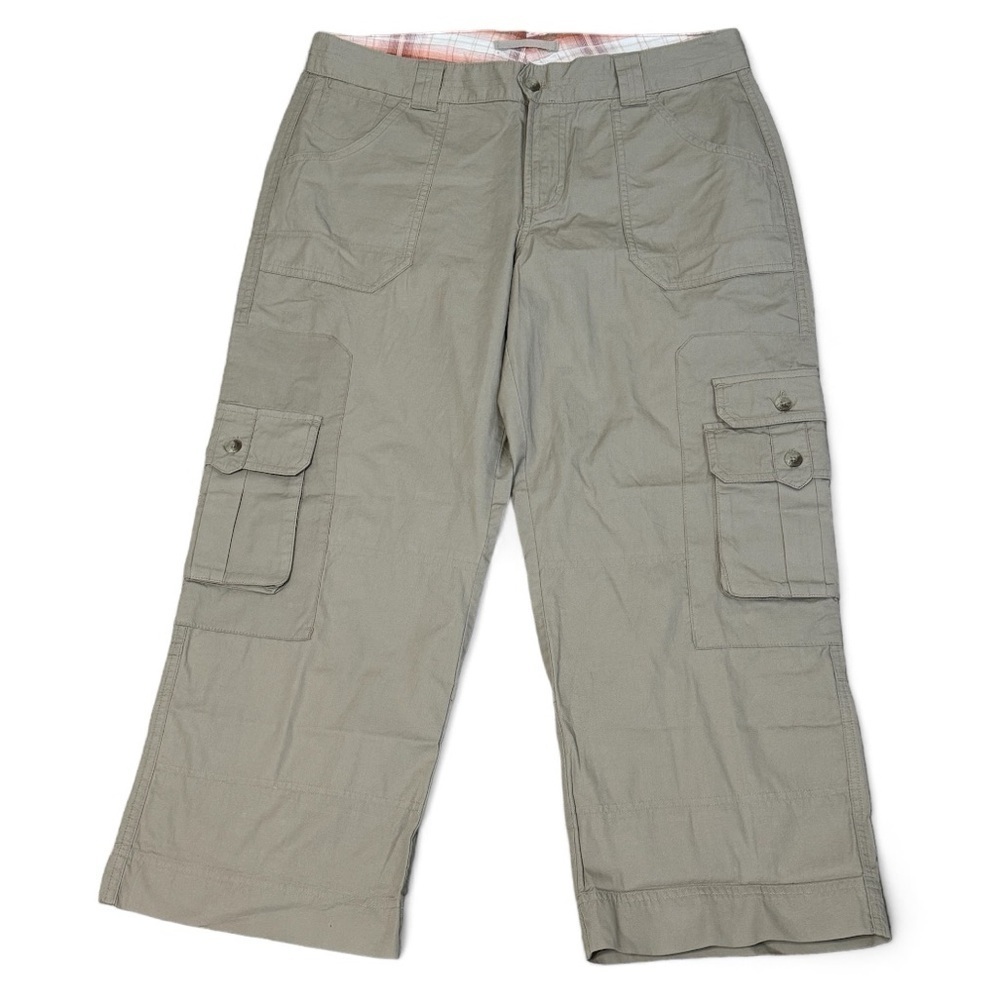 COLUMBIA Khaki Tan Cargo Capri Pants Cropped‎ size 10 Athletic Casual Outdoors